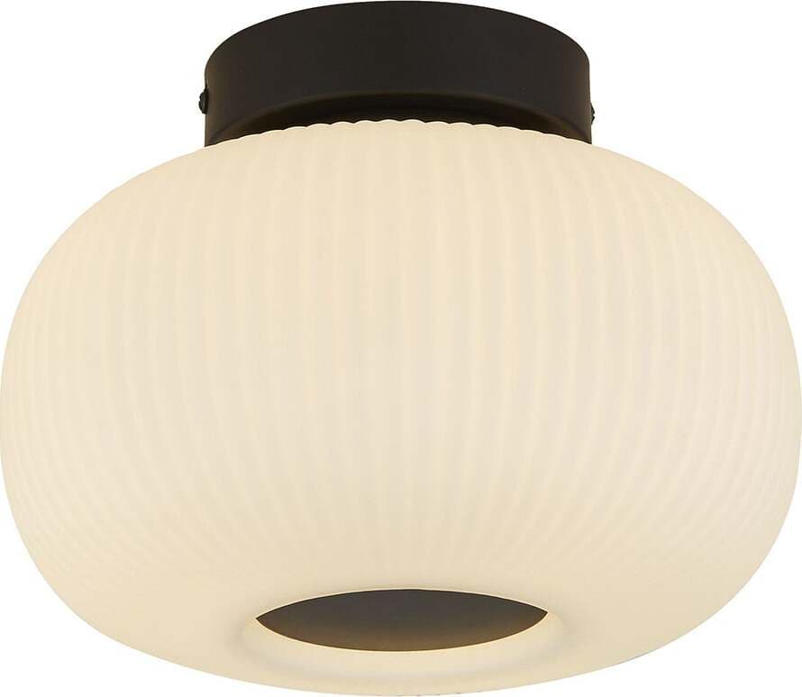 Plafoniera-Contemporanea-Lumina-Acciaio-Bianco-Vetro-Nero-1-Luce-E27
