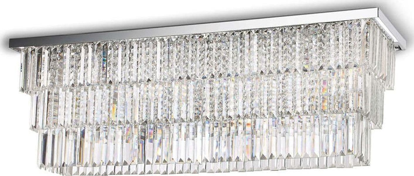 Plafoniera-Contemporanea-Martinez-Metallo-Cristallo-Cromo-8-Luci-E14