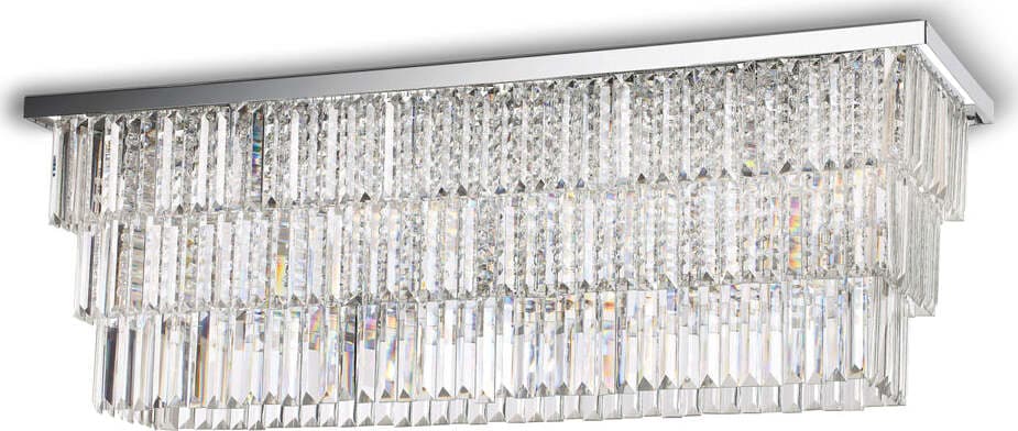 Plafoniera-Contemporanea-Martinez-Metallo-Cristallo-Cromo-8-Luci-E14