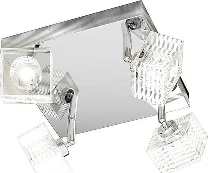 Plafoniera-Contemporanea-Metropolitan-Metallo-Cromo-Vetro-Trasparente-4-Luci-G9