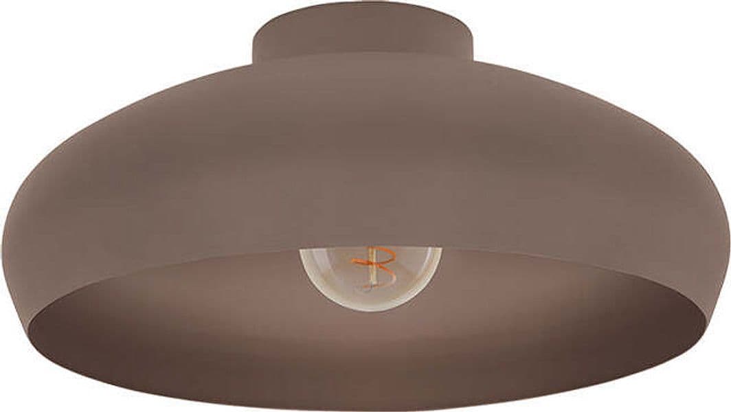 Plafoniera-Contemporanea-Mogano-1-Luce-Acciaio-Marrone