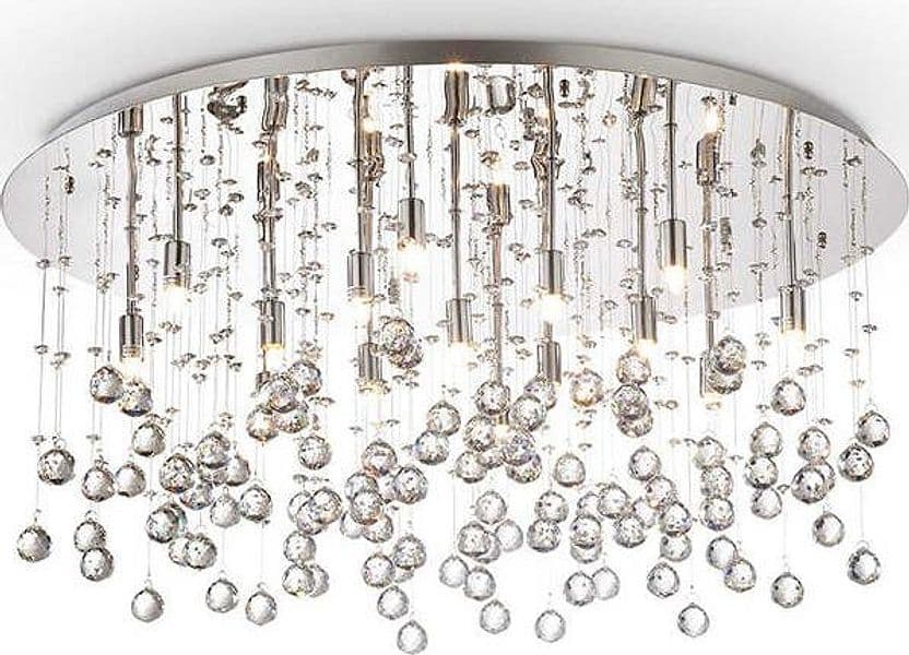 Plafoniera-Contemporanea-Moonlight-Metallo-Cristallo-Oro-15-Luci-G9-3W-3000K