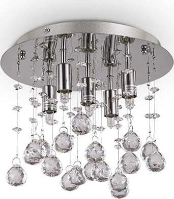 Plafoniera-Contemporanea-Moonlight-Metallo-Cristallo-Oro-5-Luci-G9-3W-3000K
