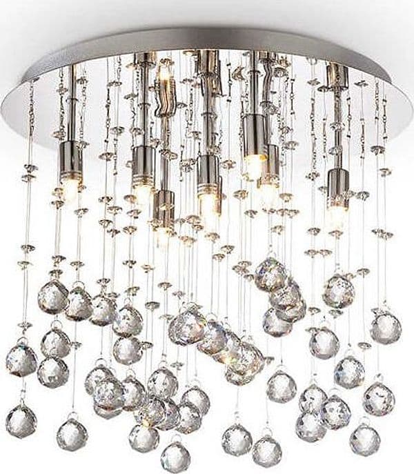 Plafoniera-Contemporanea-Moonlight-Metallo-Cristallo-Oro-8-Luci-G9-3W-3000K