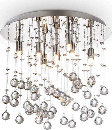 Plafoniera-Contemporanea-Moonlight-Metallo-Cristallo-Oro-8-Luci-G9-3W-3000K