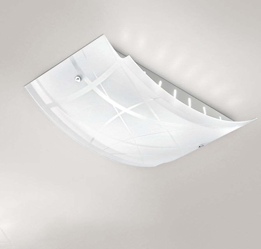 Plafoniera-Contemporanea-Nereide-Metallo-Cromo-E-Vetro-Bianco-2-Luci-E27-45Cm