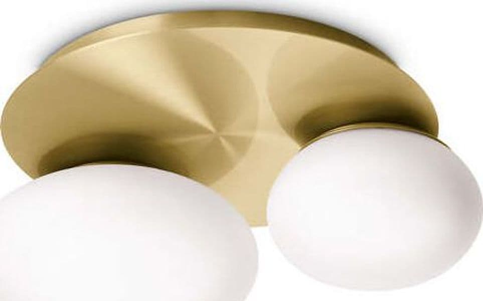 Plafoniera-Contemporanea-Ninfea-Metallo-Ottone-2-Luci-Gx53-9W-3000K-Luce-Calda