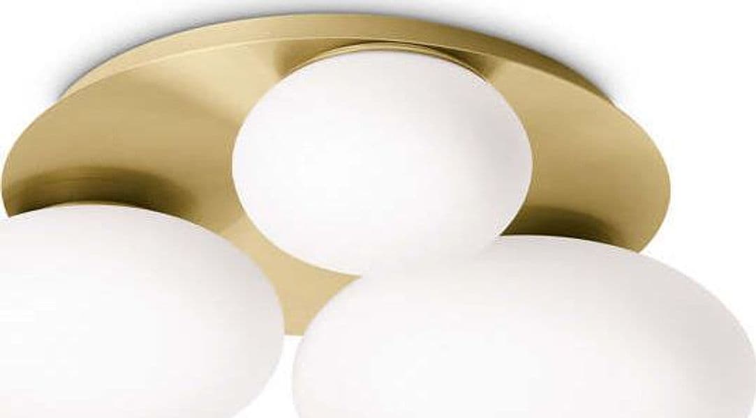Plafoniera-Contemporanea-Ninfea-Metallo-Ottone-3-Luci-Gx53-9W-3000K-Luce-Calda