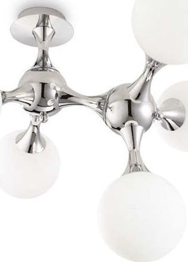 Plafoniera-Contemporanea-Nodi-Metallo-Bianco-5-Luci-E14