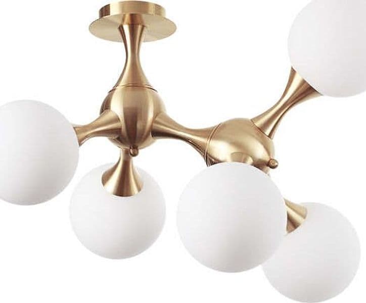 Plafoniera-Contemporanea-Nodi-Metallo-Ottone-5-Luci-E14