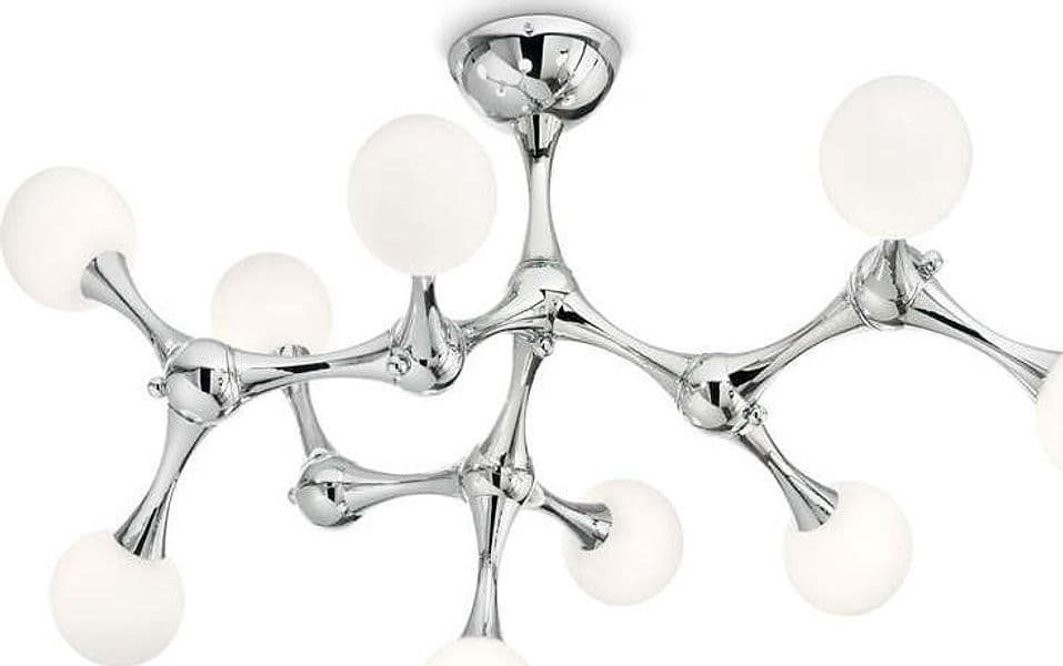Plafoniera-Contemporanea-Nodino-Metallo-Cromo-9-Luci-G9-3W-3000K-Luce-Calda