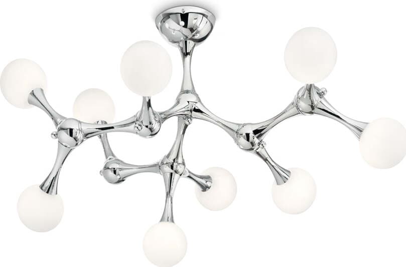Plafoniera-Contemporanea-Nodino-Metallo-Cromo-9-Luci-G9-3W-3000K-Luce-Calda