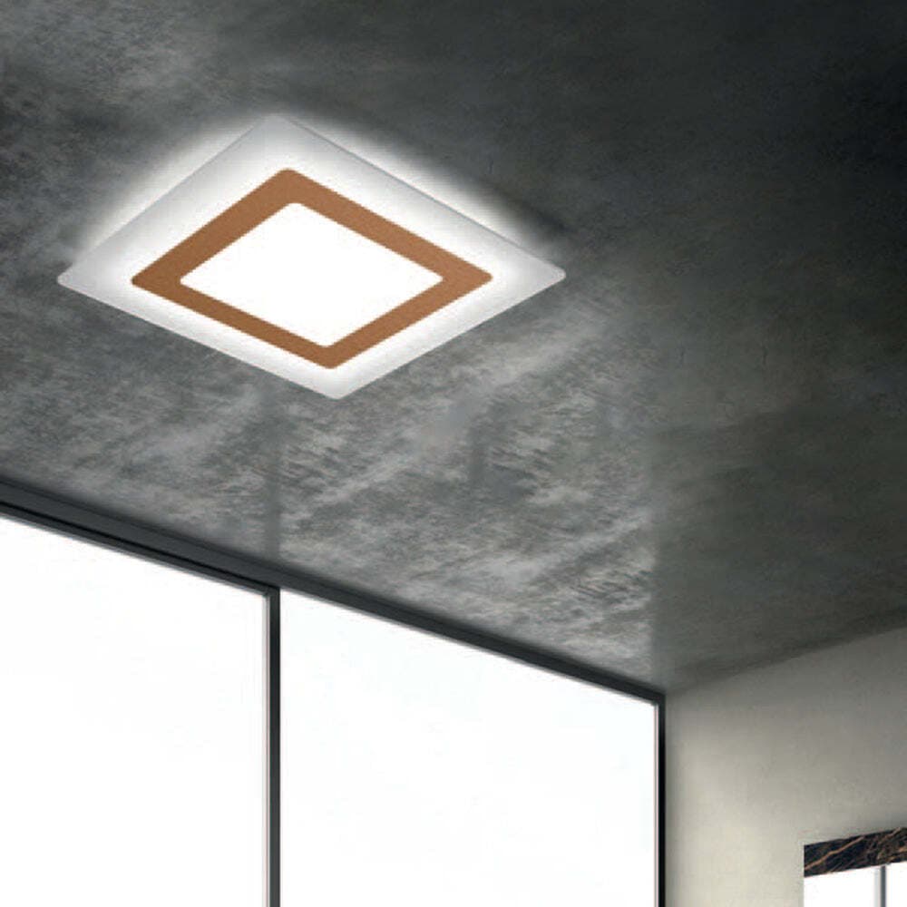 Plafoniera-Contemporanea-Oblio-Metallo-Foglia-Rame-Led-58W