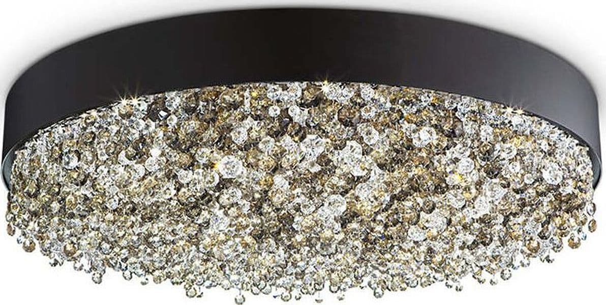 Plafoniera-Contemporanea-Olà-Metallo-Nero-E-Cristallo-Led-31,2W