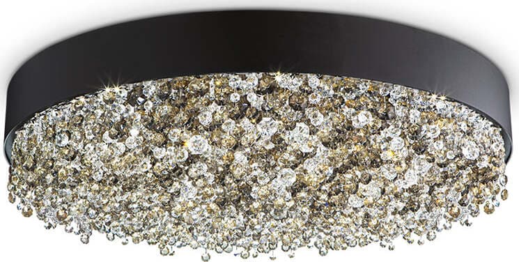 Plafoniera-Contemporanea-Olà-Metallo-Nero-E-Cristallo-Led-31,2W