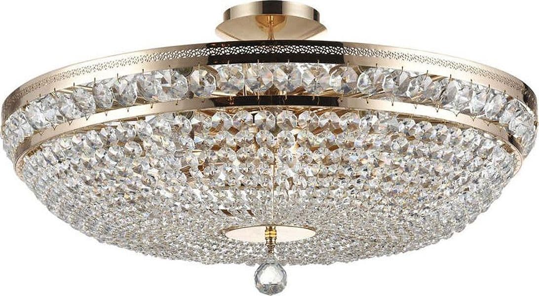 Plafoniera-Contemporanea-Ottilia-Metallo-Oro-12-Luci-Diffusori-Metallo