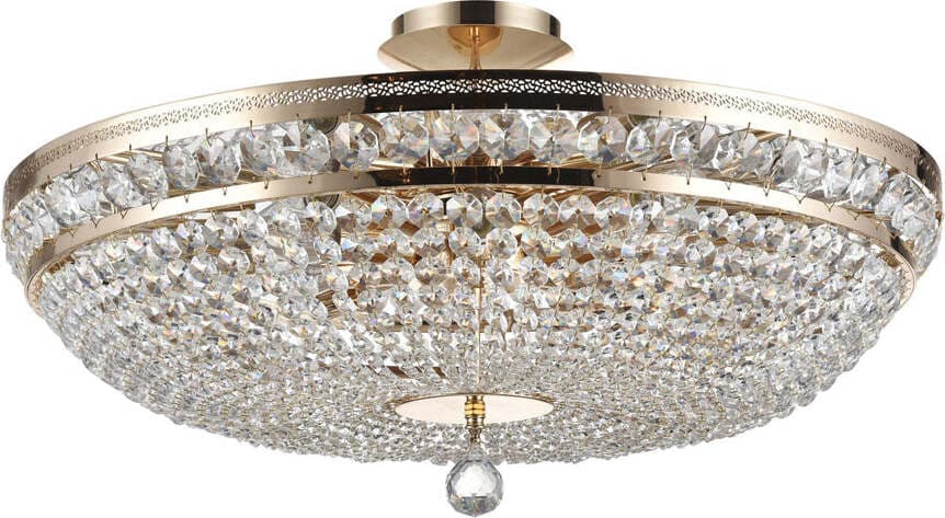 Plafoniera-Contemporanea-Ottilia-Metallo-Oro-12-Luci-Diffusori-Metallo