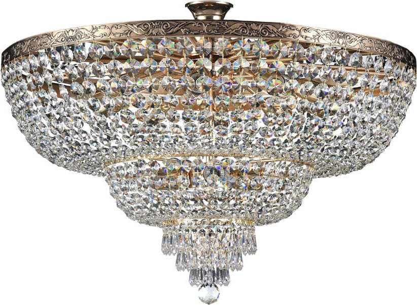 Plafoniera-Contemporanea-Palace-Metallo-Oro-14-Luci