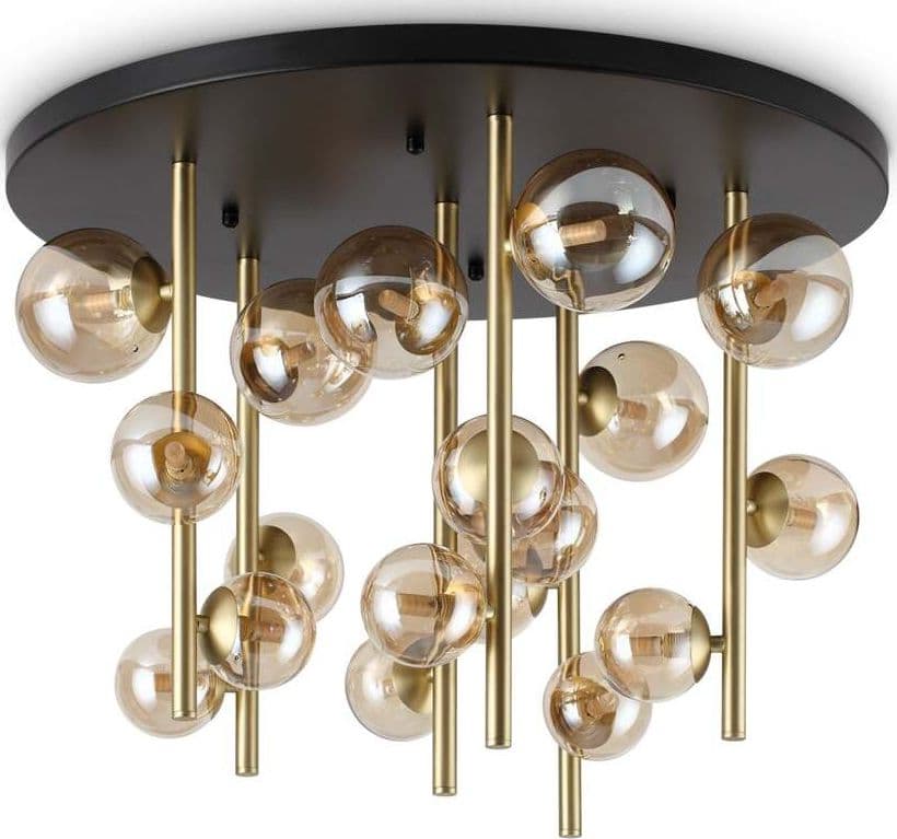 Plafoniera-Contemporanea-Perlage-Metallo-Nero-18-Luci-G9-15W-3000K-Ip20