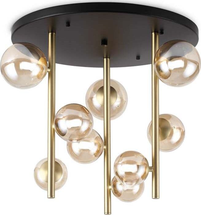 Plafoniera-Contemporanea-Perlage-Metallo-Nero-9-Luci-G9-15W-3000K-Ip20