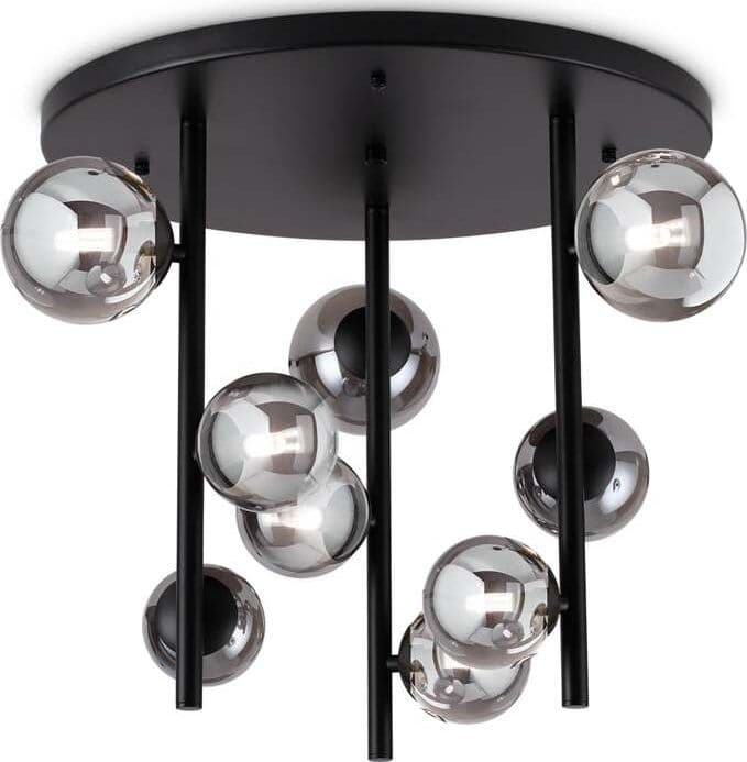 Plafoniera-Contemporanea-Perlage-Metallo-Nero-9-Luci-G9-15W-3000K