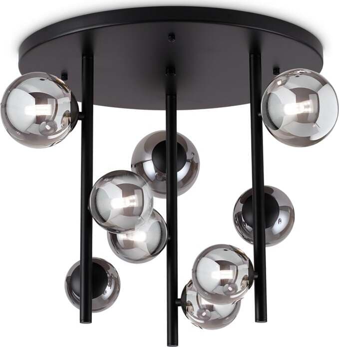 Plafoniera-Contemporanea-Perlage-Metallo-Nero-9-Luci-G9-15W-3000K