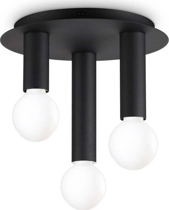 Plafoniera-Contemporanea-Petit-Metallo-Nero-3-Luci-E27-42W-Ip20