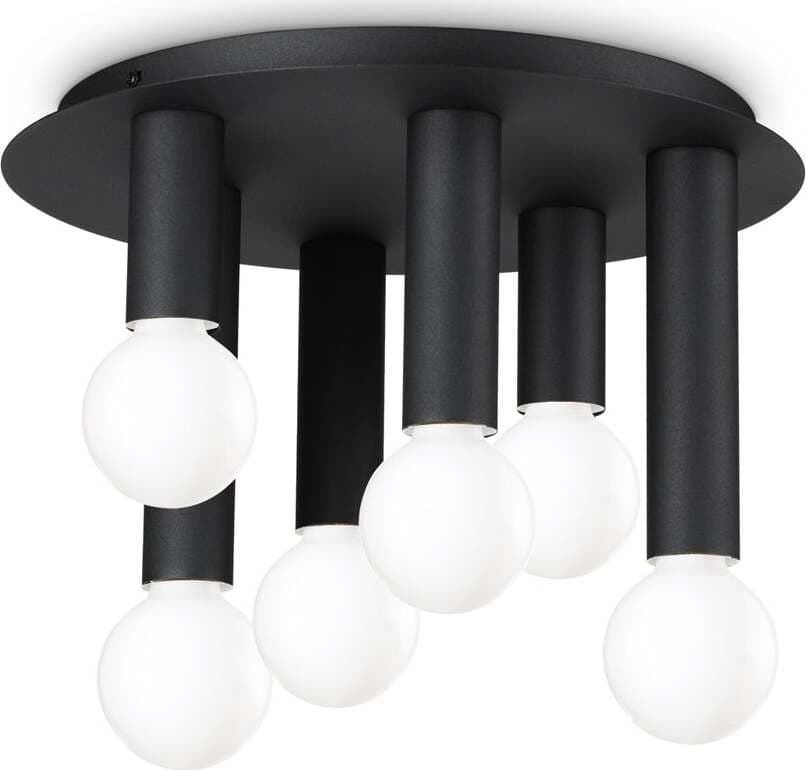 Plafoniera-Contemporanea-Petit-Metallo-Nero-6-Luci-E27-42W-Ip20