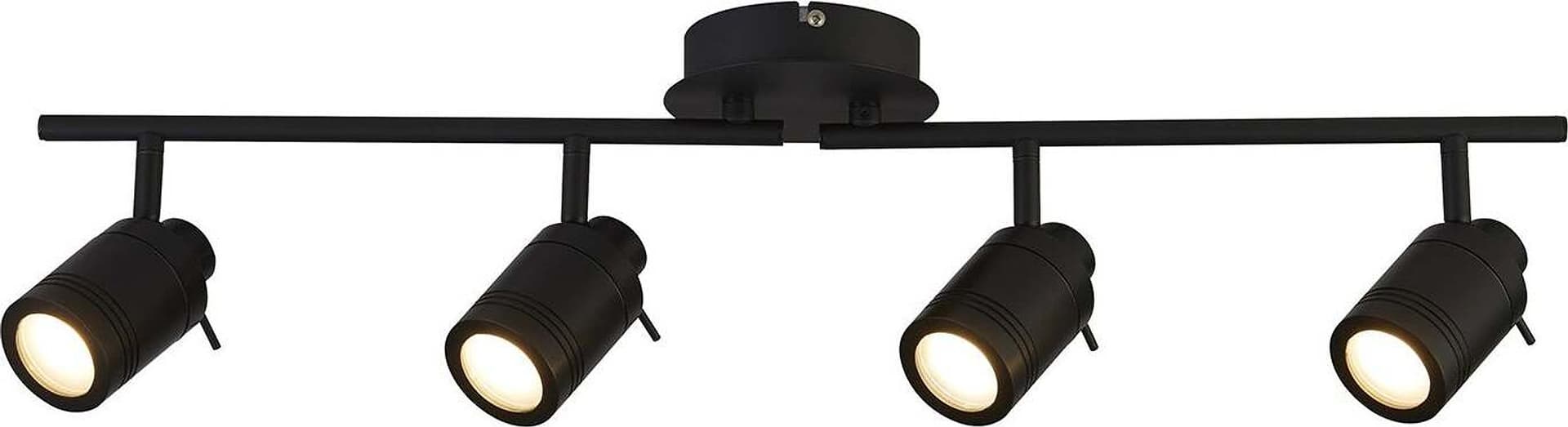 Plafoniera-Contemporanea-Sansone-Acciaio-Nero-Policarbonato-4-Luci-Gu10