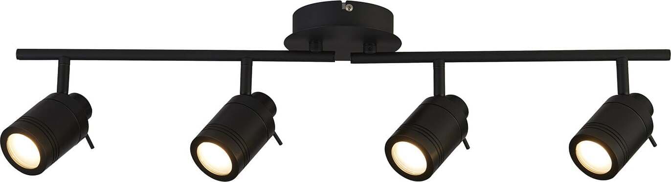 Plafoniera-Contemporanea-Sansone-Acciaio-Nero-Policarbonato-4-Luci-Gu10