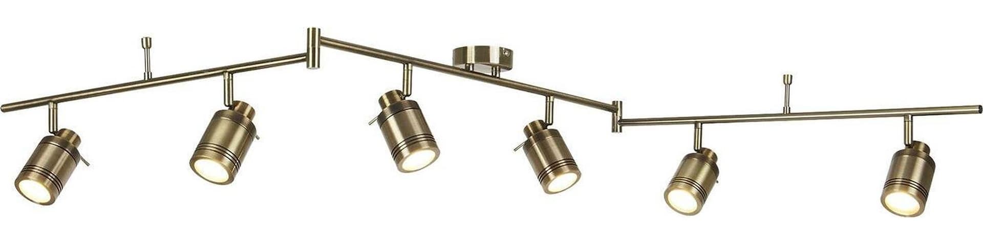 Plafoniera-Contemporanea-Sansone-Acciaio-Ottone-Vetro-6-Luci-Gu10