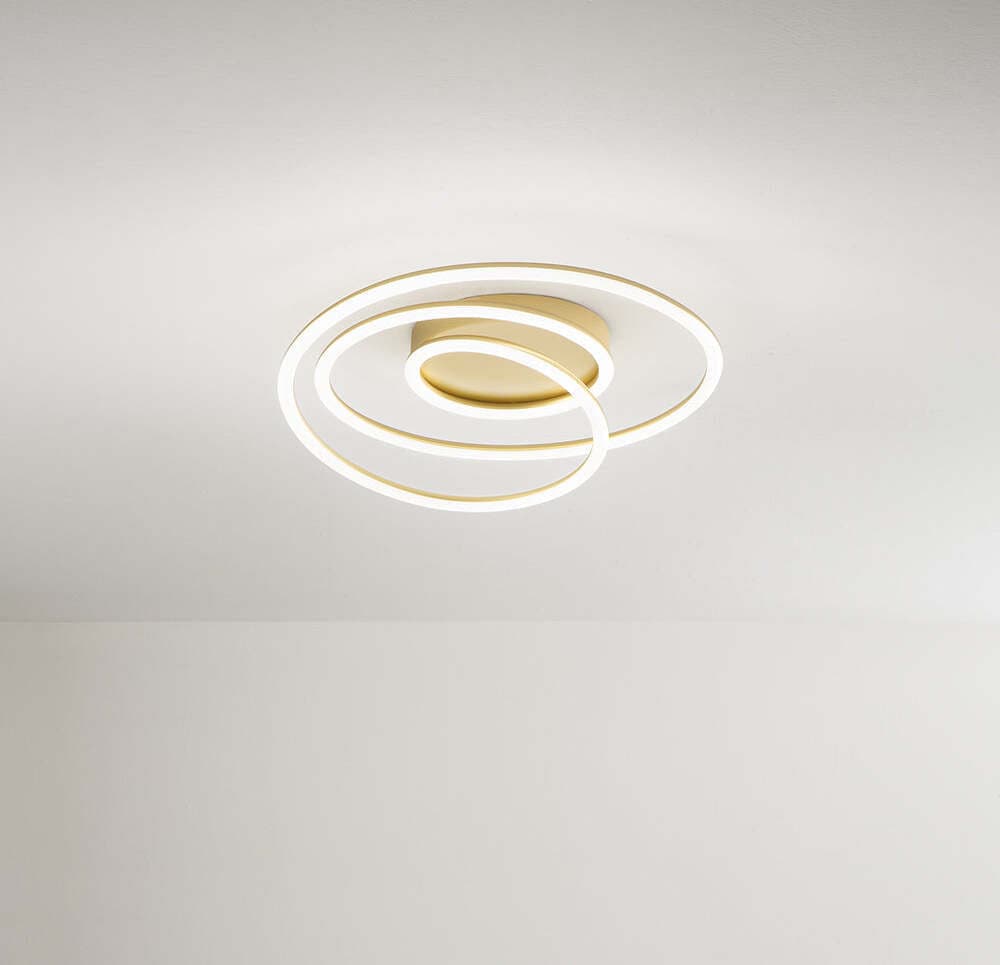 Plafoniera-Contemporanea-Spira-Alluminio-Oro-Led-Integrato-68W