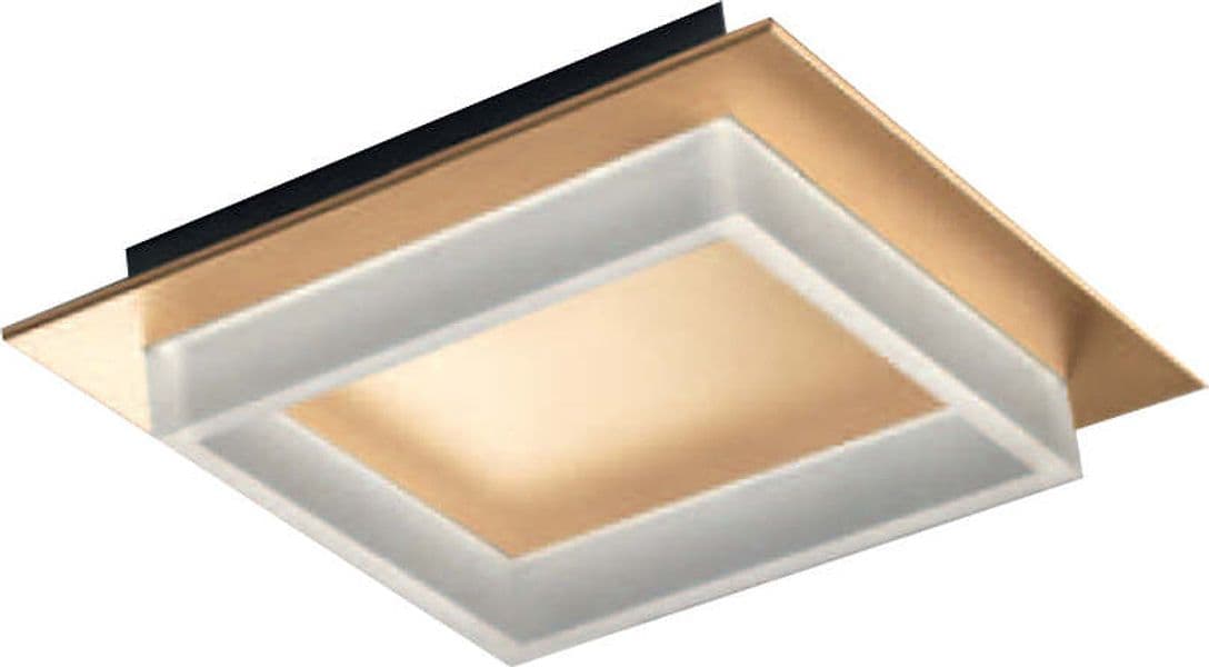 Plafoniera-Contemporanea-Square-Metallo-Oro-Opaco-Led-28W
