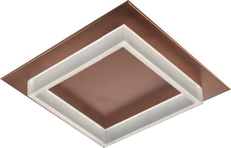 Plafoniera-Contemporanea-Square-Metallo-Rame-Opaco-Led-28W