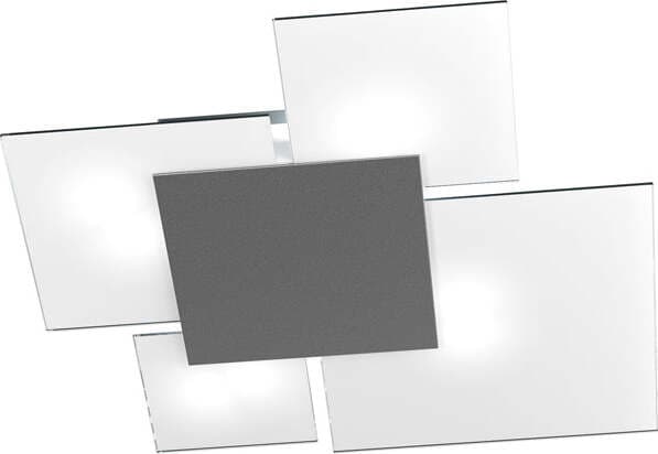 Plafoniera-Contemporanea-Upgrade-Met.-Grigio-Antracite-E-Vetro-4-Luci-E27-71Cm