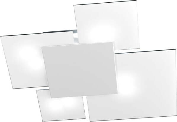Plafoniera-Contemporanea-Upgrade-Metallo-Bianco-E-Vetro-4-Luci-E27-71Cm