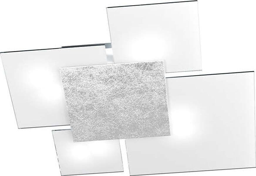 Plafoniera-Contemporanea-Upgrade-Metallo-Foglia-Argento-E-Vetro-4-Luci-E27-71Cm