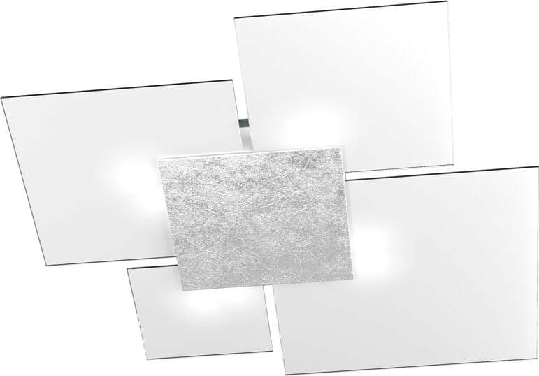 Plafoniera-Contemporanea-Upgrade-Metallo-Foglia-Argento-E-Vetro-4-Luci-E27-91Cm