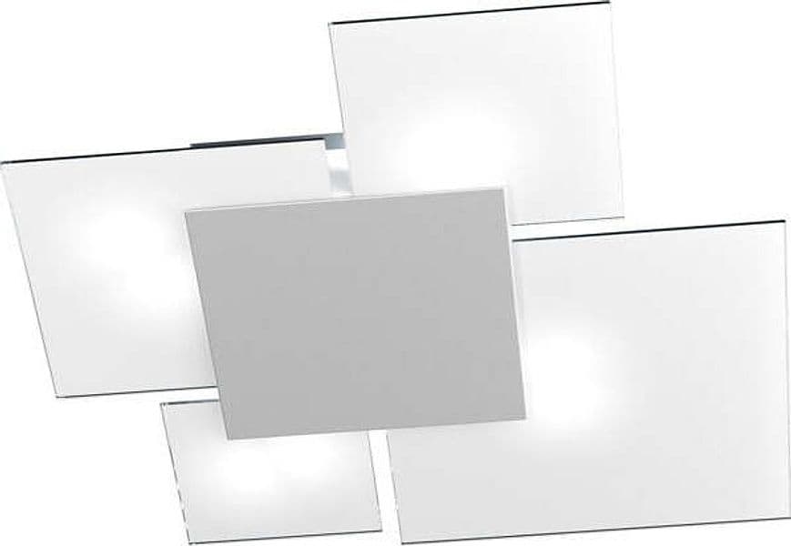 Plafoniera-Contemporanea-Upgrade-Metallo-Grigio-E-Vetro-4-Luci-E27-71Cm