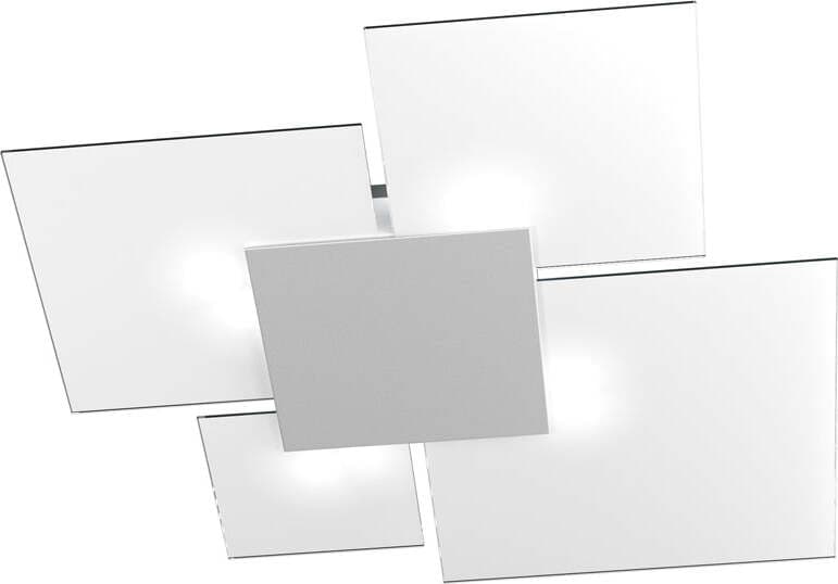 Plafoniera-Contemporanea-Upgrade-Metallo-Grigio-E-Vetro-4-Luci-E27-91Cm
