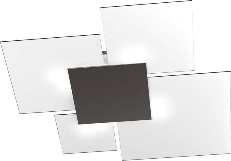 Plafoniera-Contemporanea-Upgrade-Metallo-Marrone-E-Vetro-4-Luci-E27-91Cm
