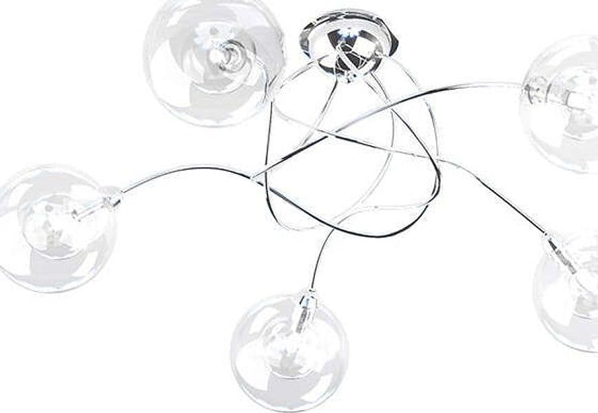 Plafoniera-Contemporanea-Willow-Metallo-Cromo-Vetro-Trasparente-5-Luci-G9