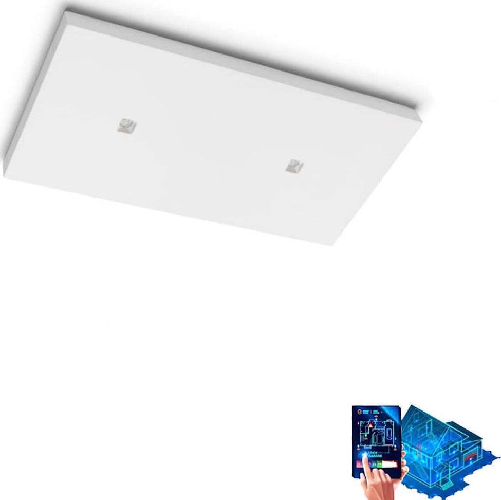 Plafoniera-gesso-Belfiore-9010-FLAT-DOUBLE-8903B.3040-LED-SISTEMA-WIRELESS-lampada-soffitto