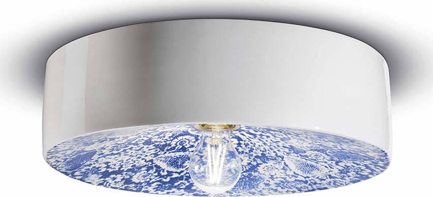 Plafoniera-Grande-Vintage-Decò-Pi-Ceramica-Ming-Blu-1-Luce-E27