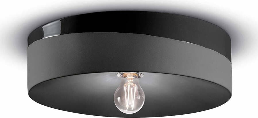 Plafoniera-Grande-Vintage-Decò-Pi-Ceramica-Nero-Carbone-1-Luce-E27