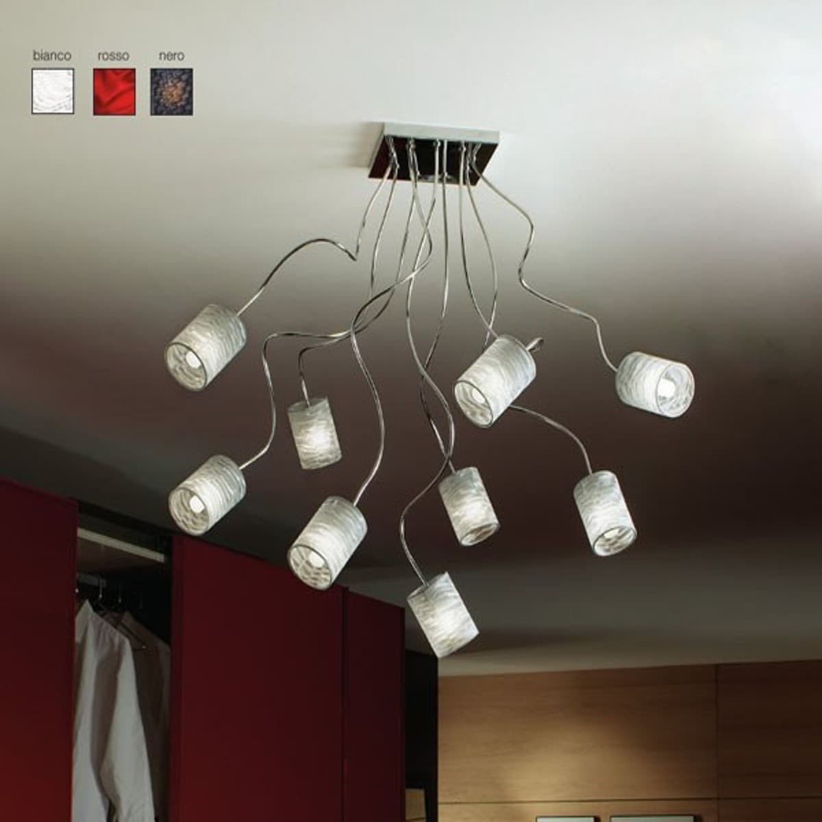 Plafoniera-Illuminando-GINEVRA-CHIC-9-LED-PVC-lampada-soffitto-metallo-moderna-modellabile-interno