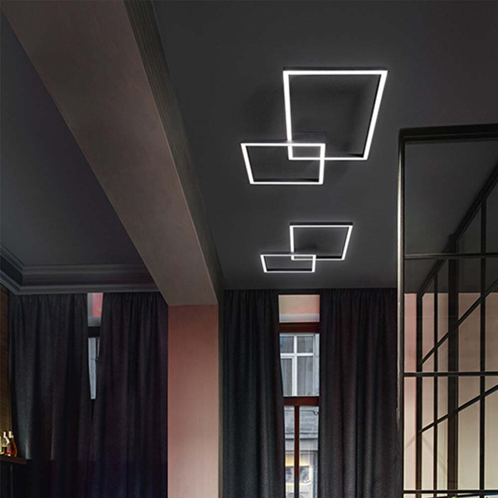 Plafoniera-In-Alluminio-Industrial-Cross-Nero-Led