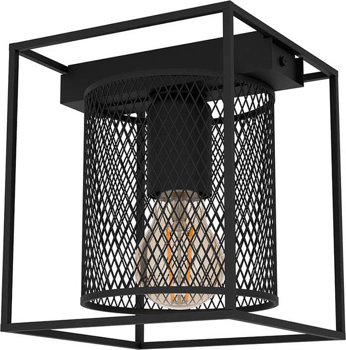 Plafoniera-Industrial-Catterick-1-Luce-Acciaio-Nero