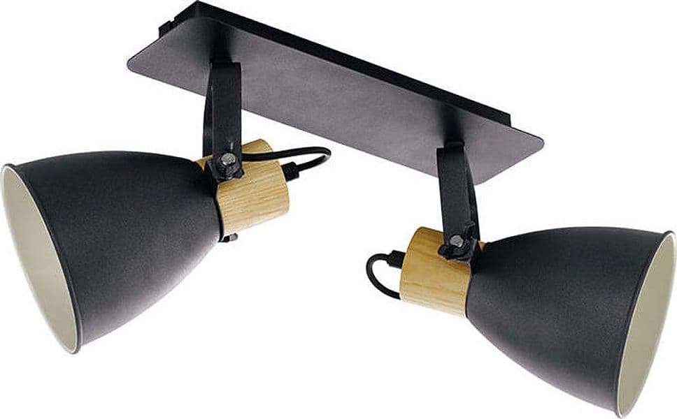 Plafoniera-Industrial-Coswarth-2-Luci-Metallo-Grigio-E-Marrone