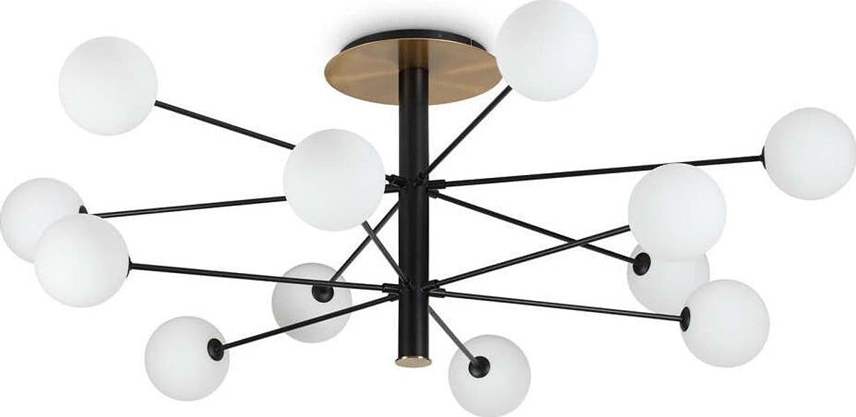 Plafoniera-Industrial-Minimal-Cosmopolitan-Metallo-Nero-12-Luci-G9-3W-3000K